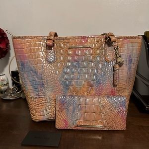 Brahmin Multicolor Crocodile Embossed Tote